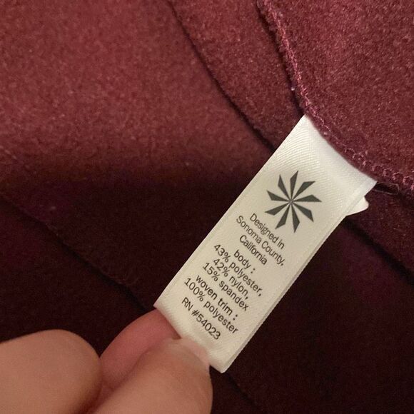 Athleta Womens Activewear Full Zip Jacket Burgundy Medium Fair Condition - Picture 5 of 9